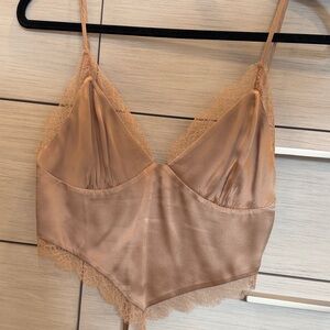 Cami NYC Tan Lace Chemise